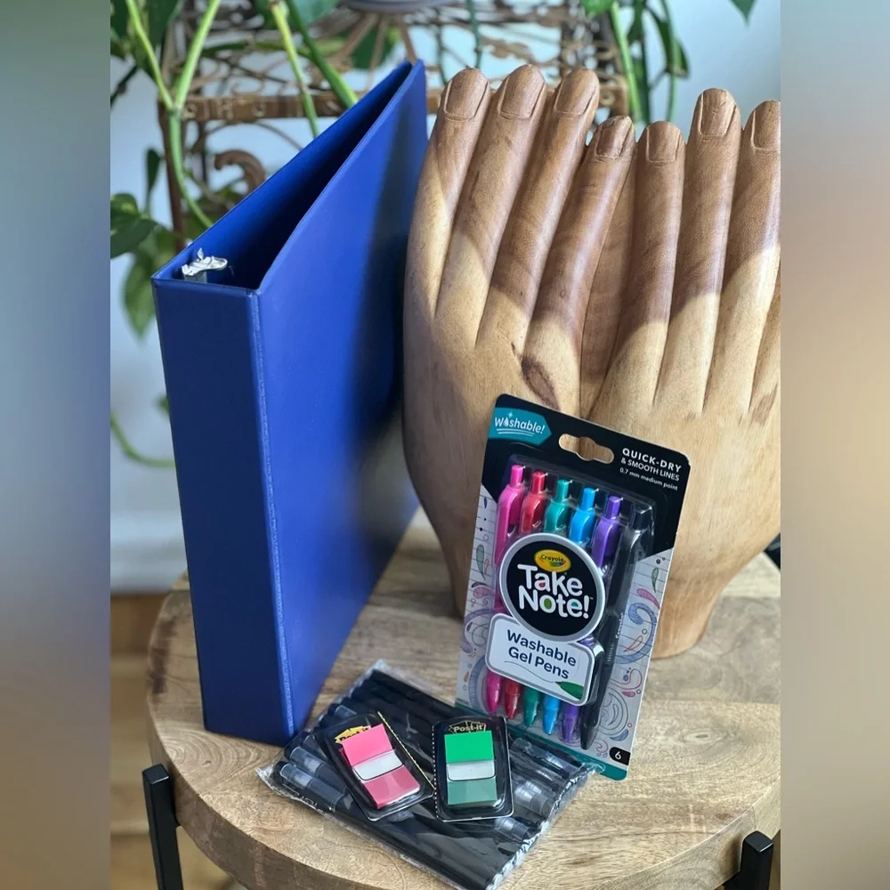 Back to School Bundle 2” Binder and 2 Pack Gel Pens Set